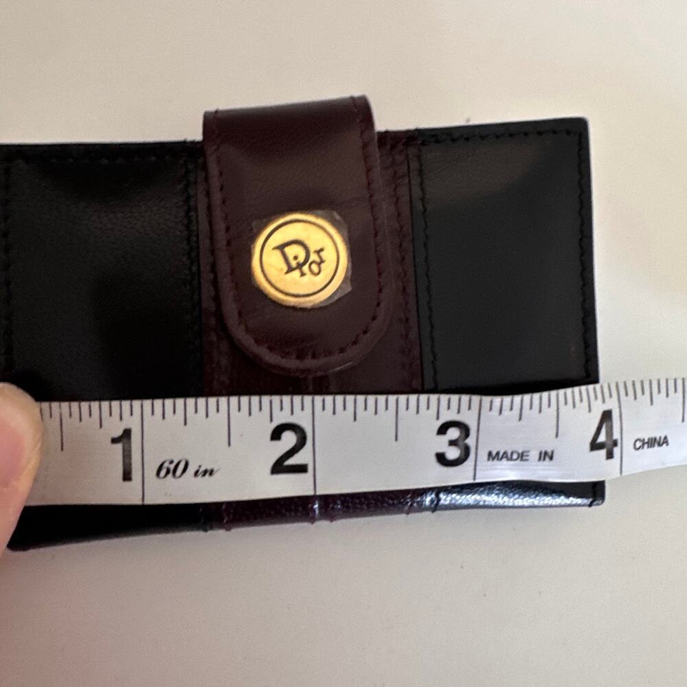 Vintage Christian Dior Leather Key Holder Card Case Compact Wallet New - Picture 5 of 6